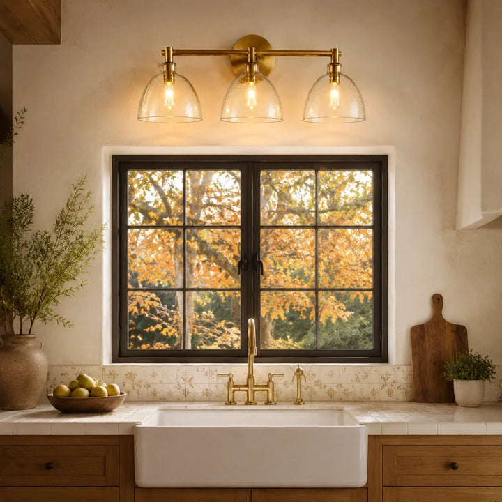 Xeno Antique Brass Recycled Glass Wall Sconce