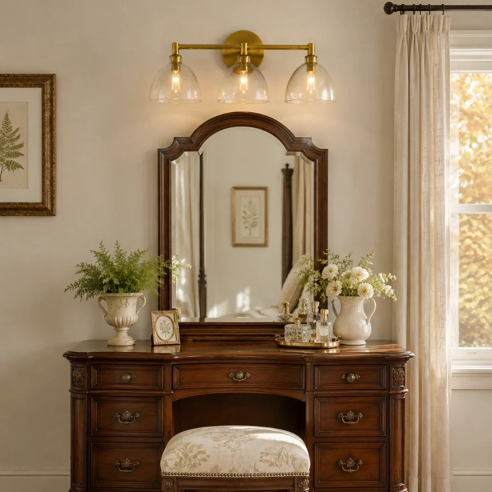 Xeno Antique Brass Recycled Glass Wall Sconce