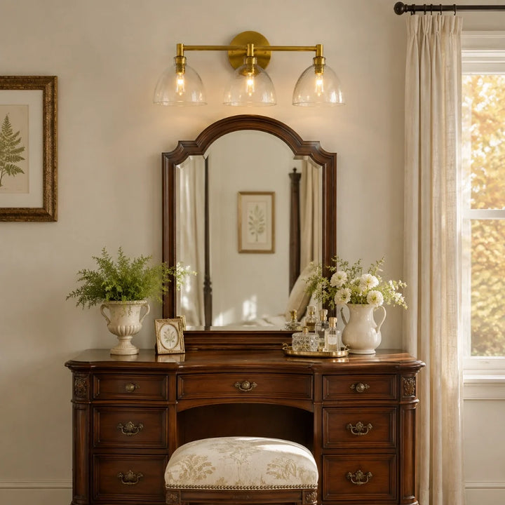 Xeno Antique Brass Recycled Glass Wall Sconce