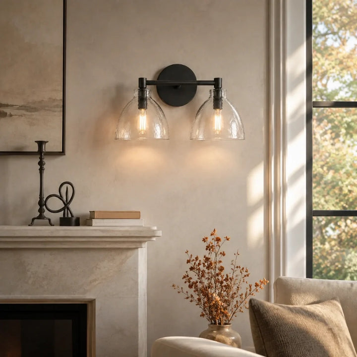 Xeno Antique Brass Recycled Glass Wall Sconce