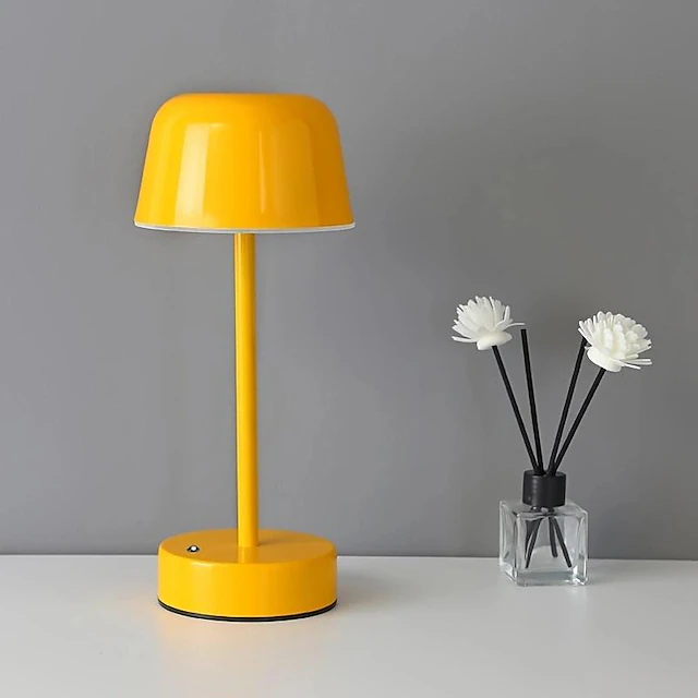 Metal Cone Cordless Table Lamp