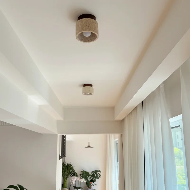 Yetvee Wabi-Sabi Travertine Ceiling Lamp