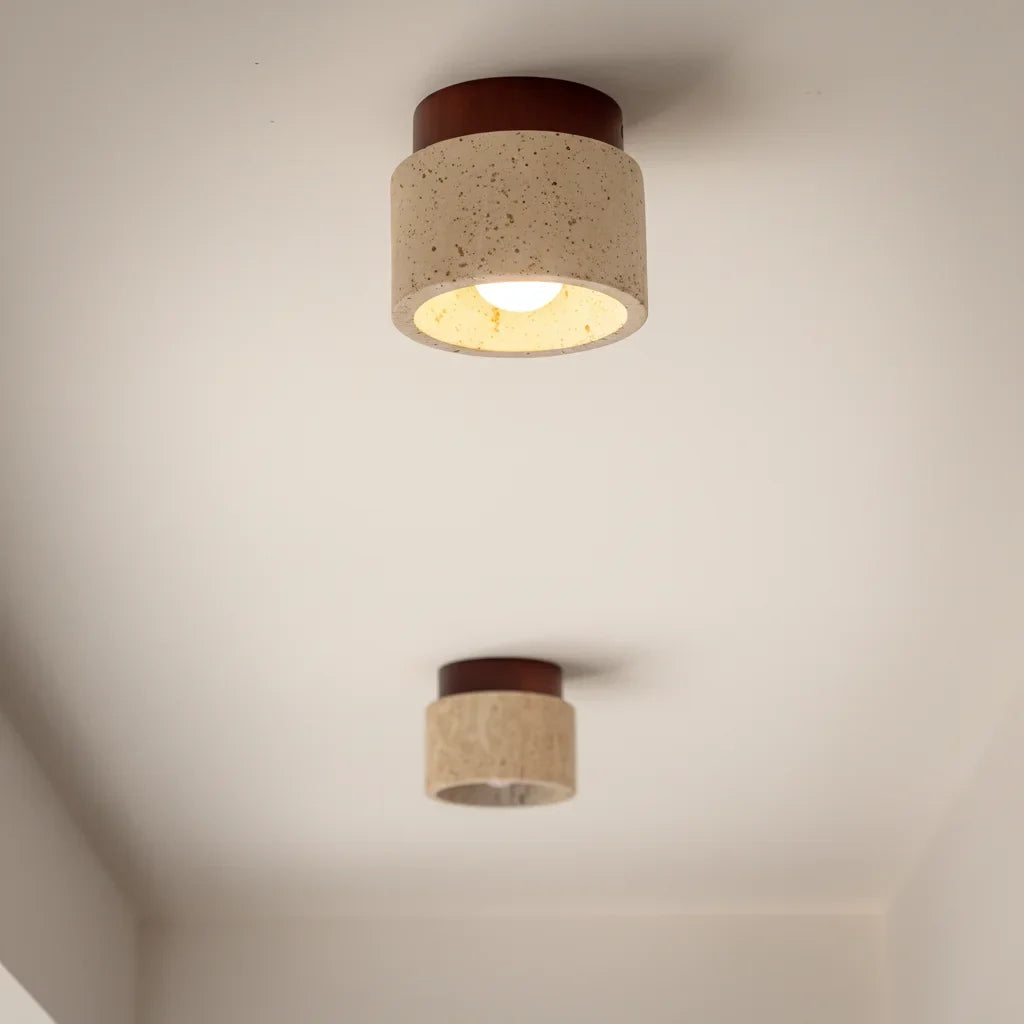Yetvee Wabi-Sabi Travertine Ceiling Lamp