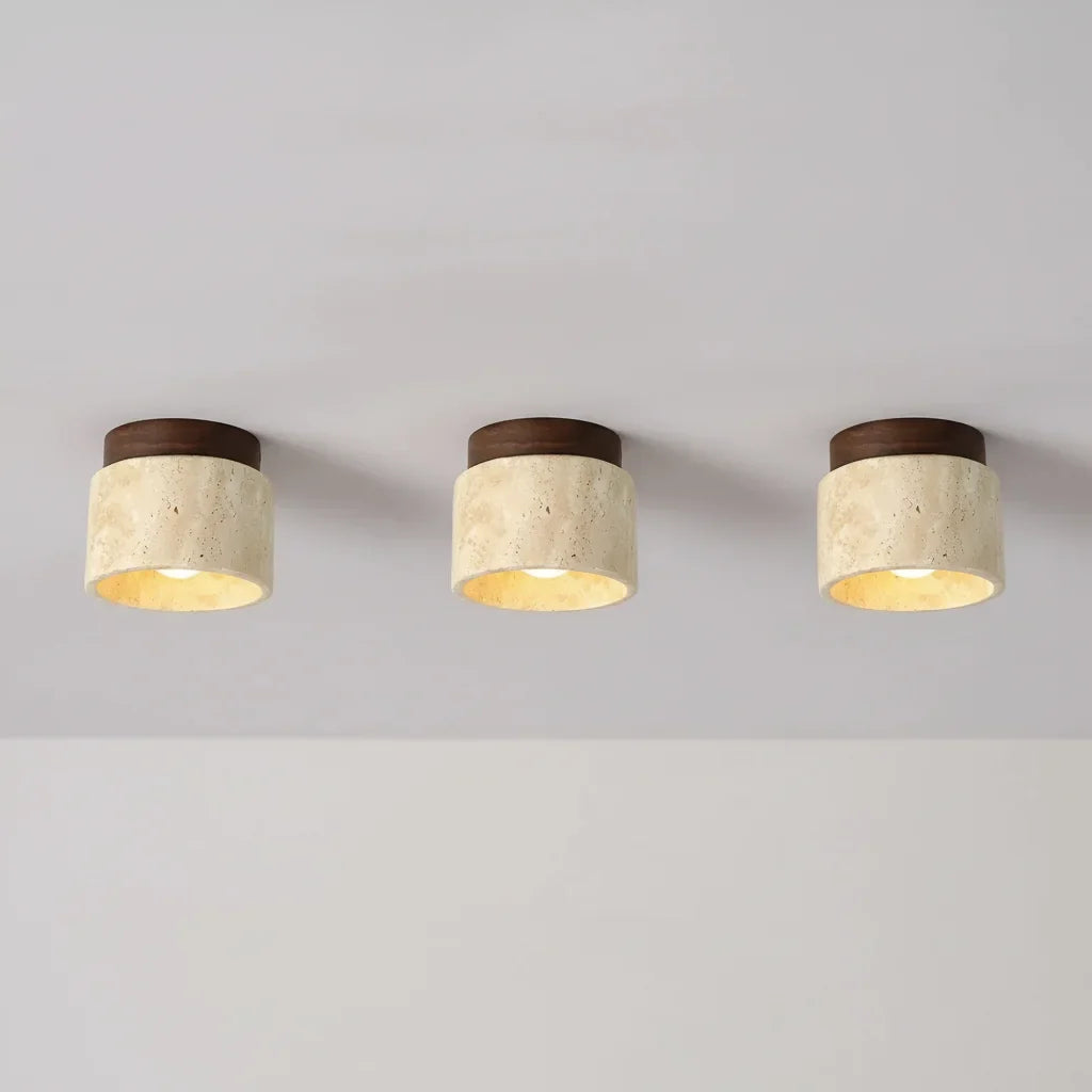 Yetvee Wabi-Sabi Travertine Ceiling Lamp