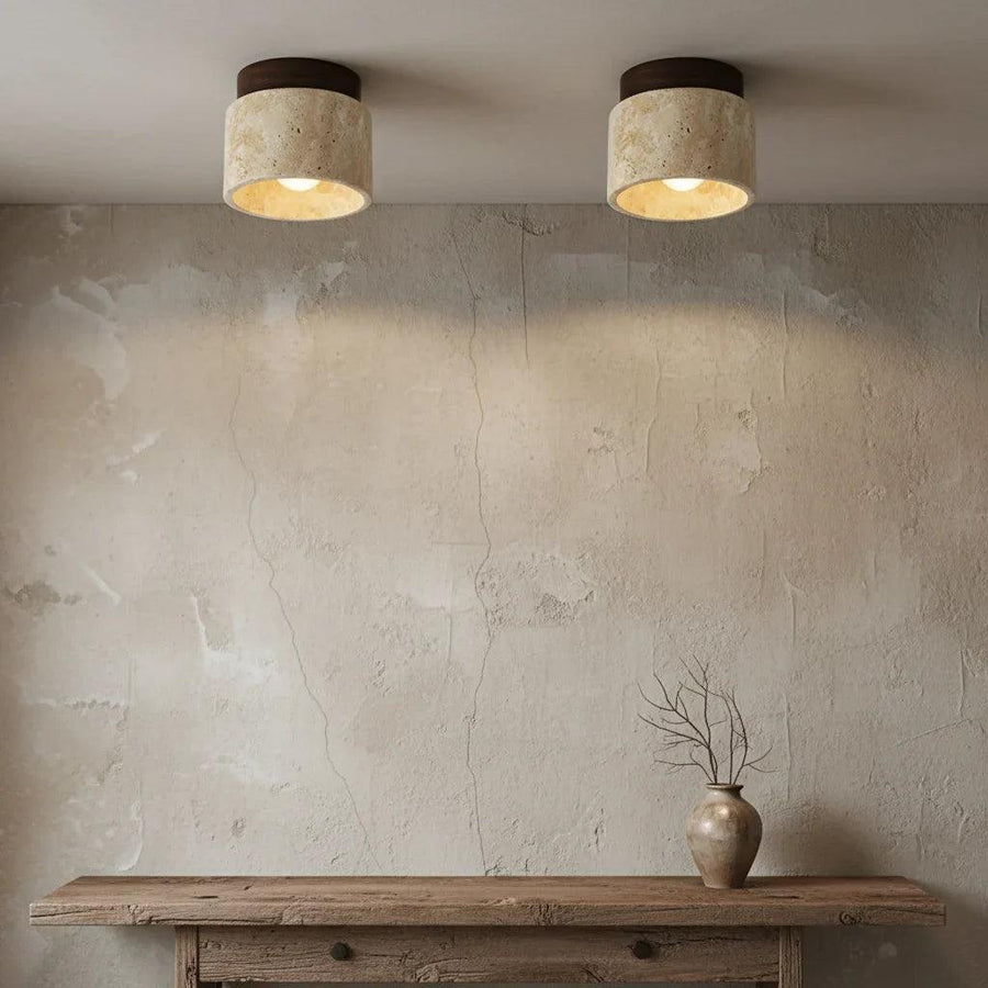 Yetvee Wabi-Sabi Travertine Ceiling Lamp