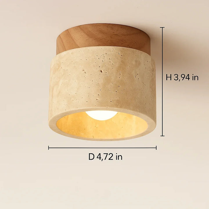 Yetvee Wabi-Sabi Travertine Ceiling Lamp