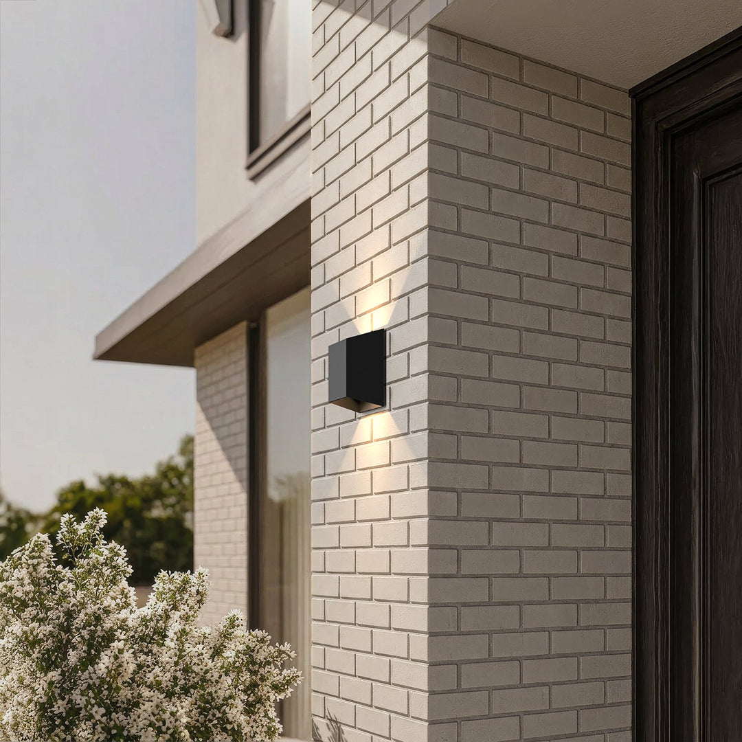 Up and Down Outdoor Wall Light | Solar or Wired, Black