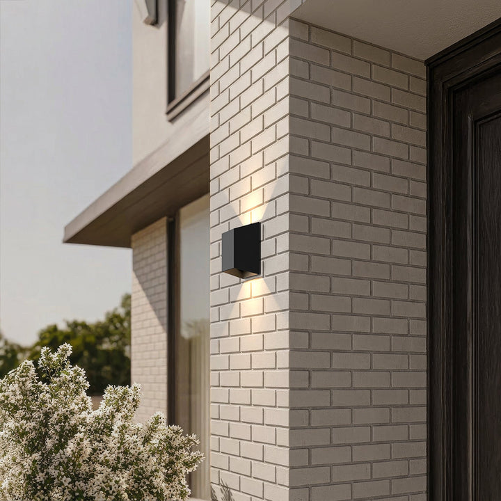 Up and Down Outdoor Wall Light | Solar or Wired, Black