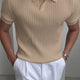 Men's Short-Sleeve Ribbed Open-Collar Summer Polo Shirt – image 5