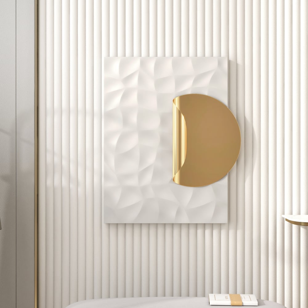 Geometric 3D Gold Metal Wall Art