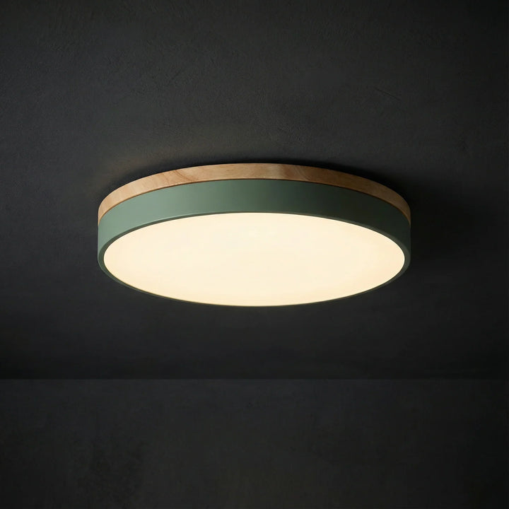 Wood Trim LED Flush Ceiling Light | Seven Colours, 30-60 cm