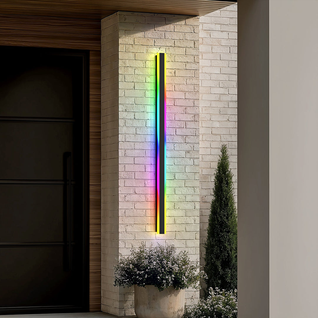 Colour-Changing Linear Outdoor Wall Light | RGB, Remote
