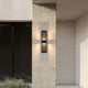 Seeded Glass Bar Outdoor Wall Light | Black, 5 Light Colours