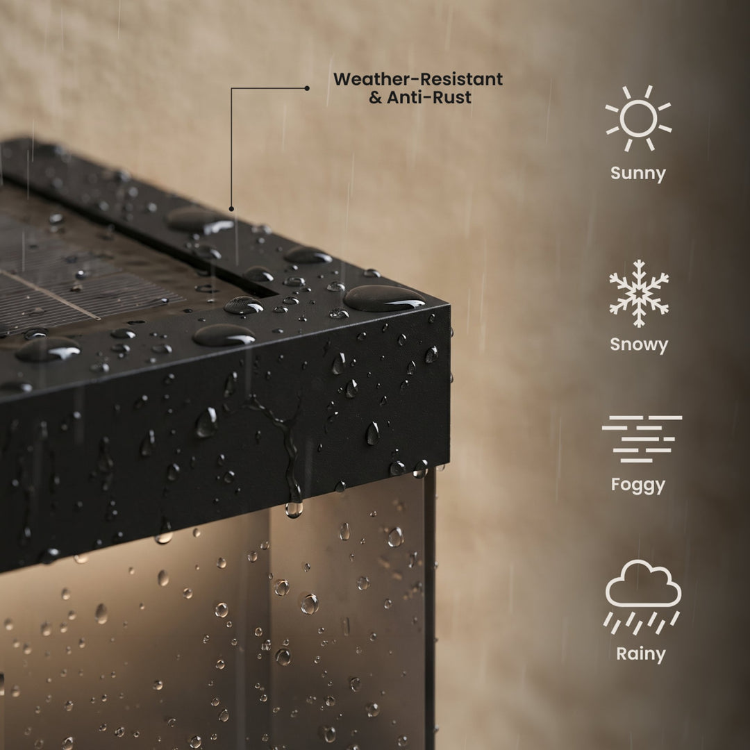 Solar Outdoor Pillar Light | Black Aluminium, 4 Sizes