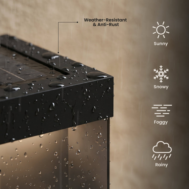 Solar Outdoor Pillar Light | Black Aluminium, 4 Sizes