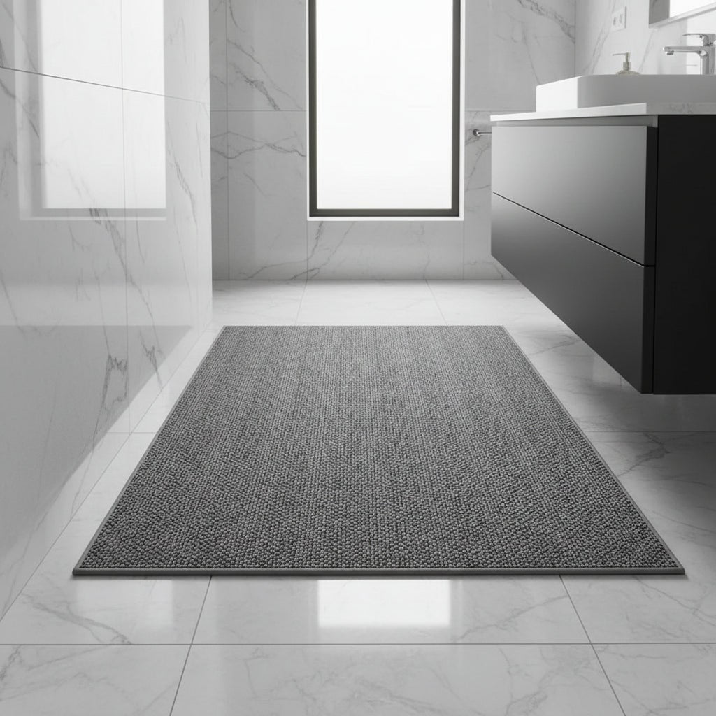 Absorbent loop pile door mat