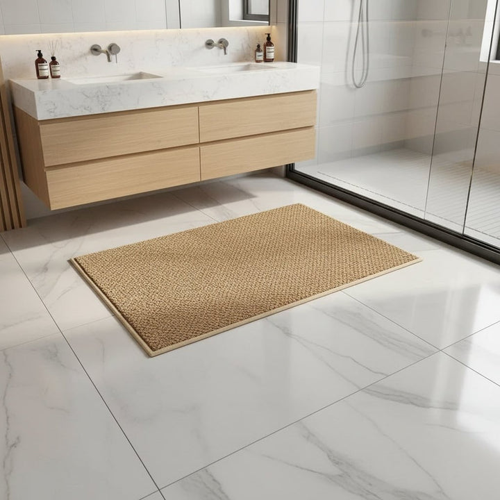 Absorbent loop pile door mat