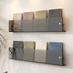 Grey acrylic wall shelves