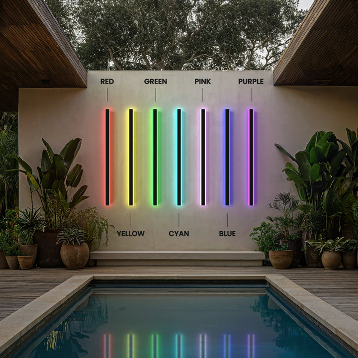 Colour-Changing Linear Outdoor Wall Light | RGB, Remote