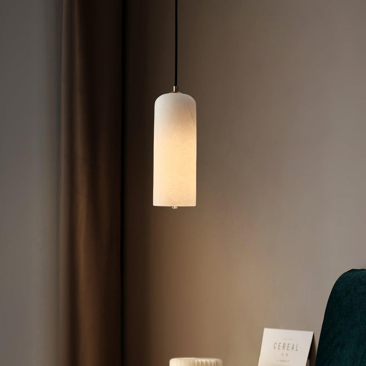Alabaster Cylinder Pendant Light