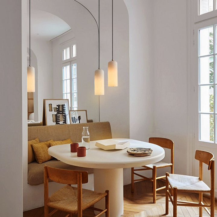 Alabaster Cylinder Pendant Light