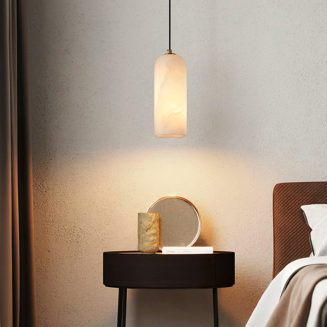 Alabaster Cylinder Pendant Light
