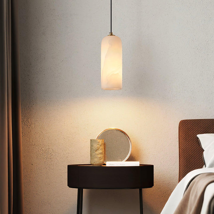 Alabaster Cylinder Pendant Light