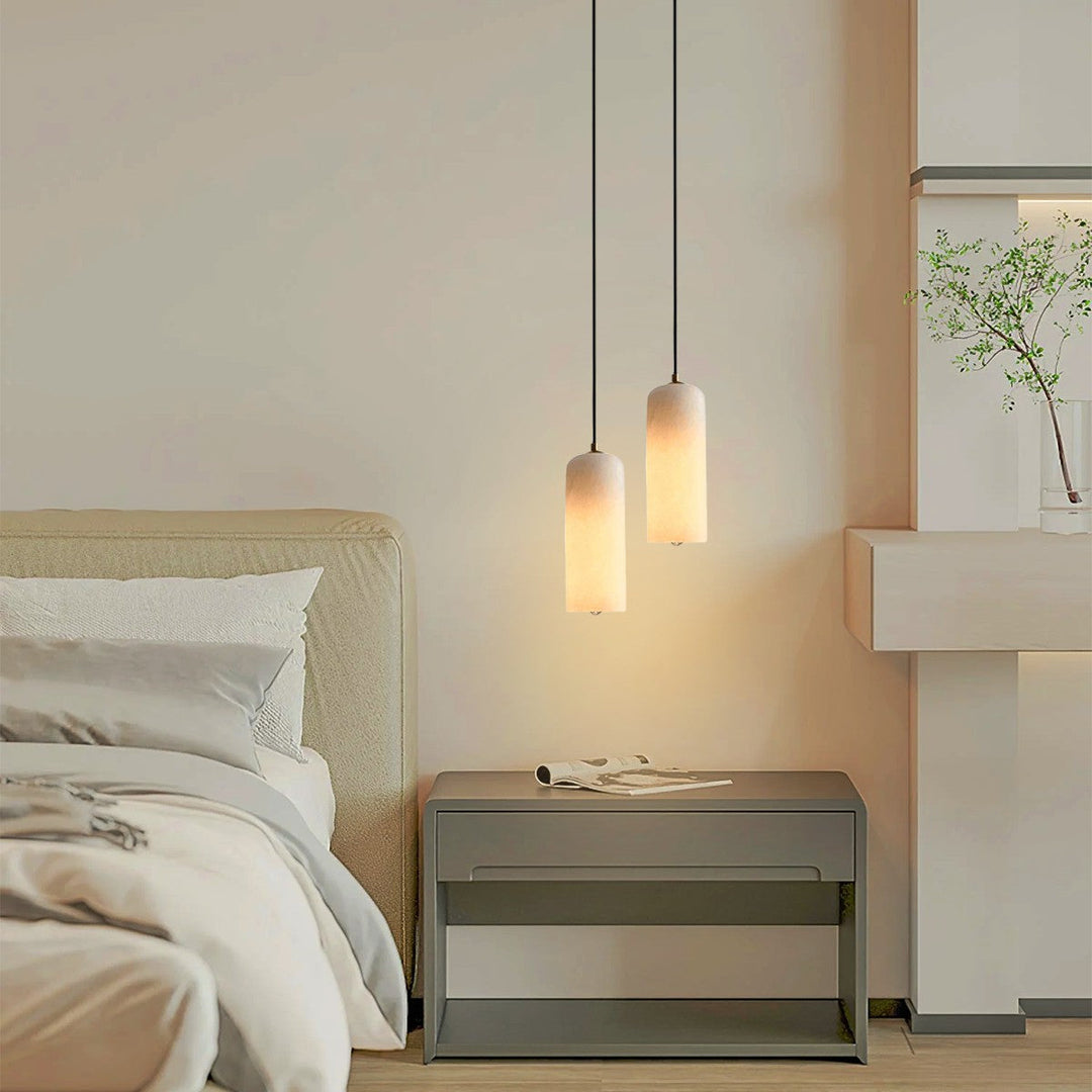 Alabaster Cylinder Pendant Light