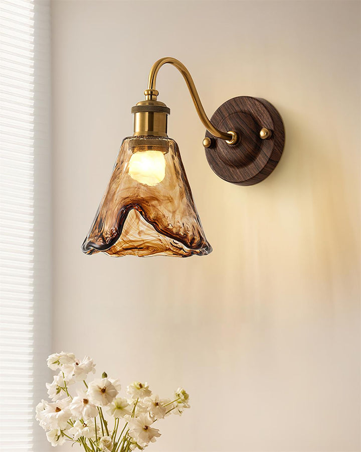 Amber Glass Wall Light