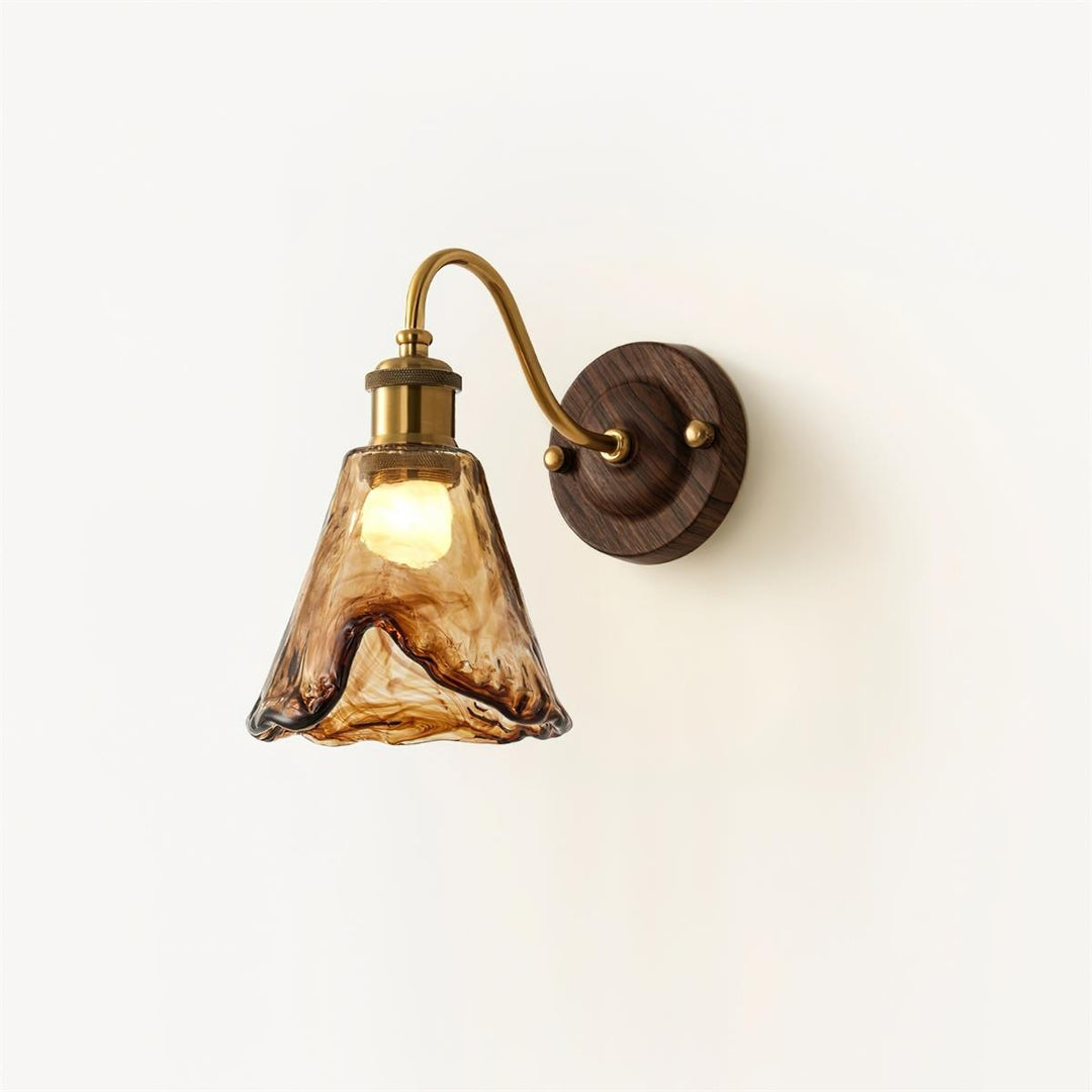 Amber Glass Wall Light