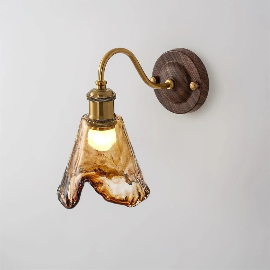 Amber Glass Wall Light