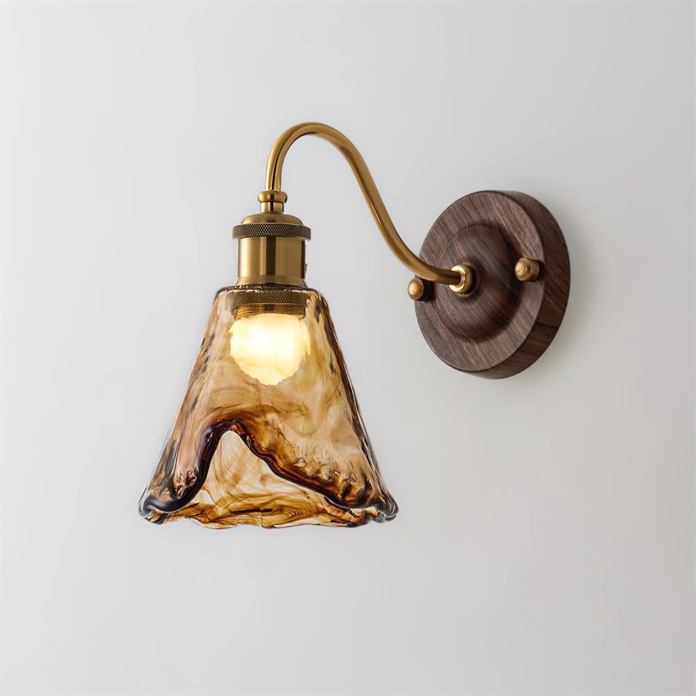 Amber Glass Wall Light