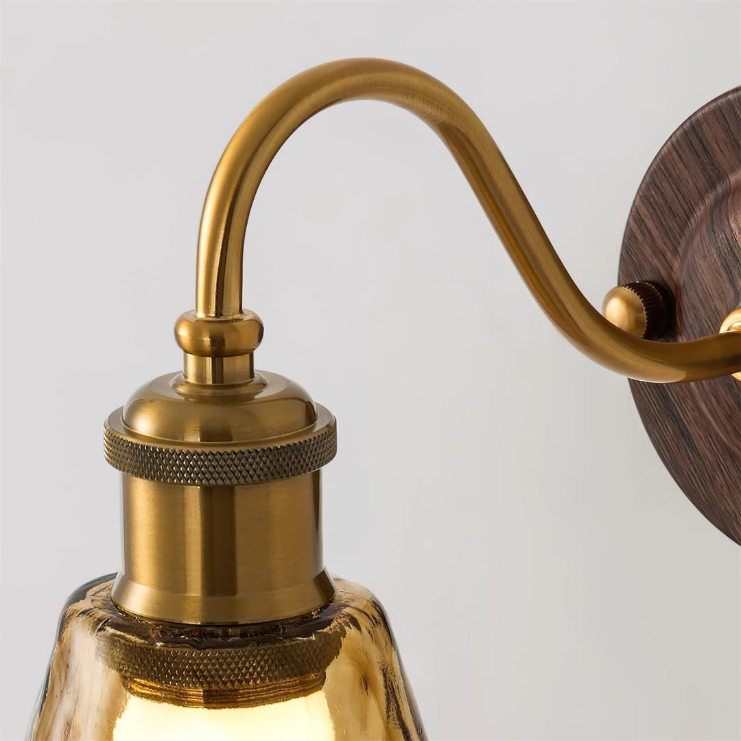 Amber Glass Wall Light
