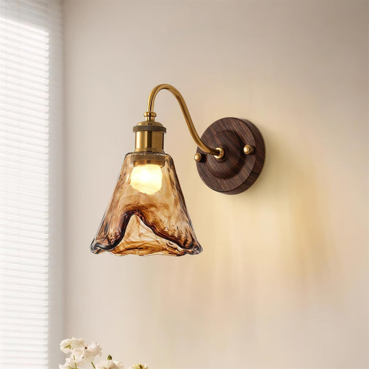 Amber Glass Wall Light