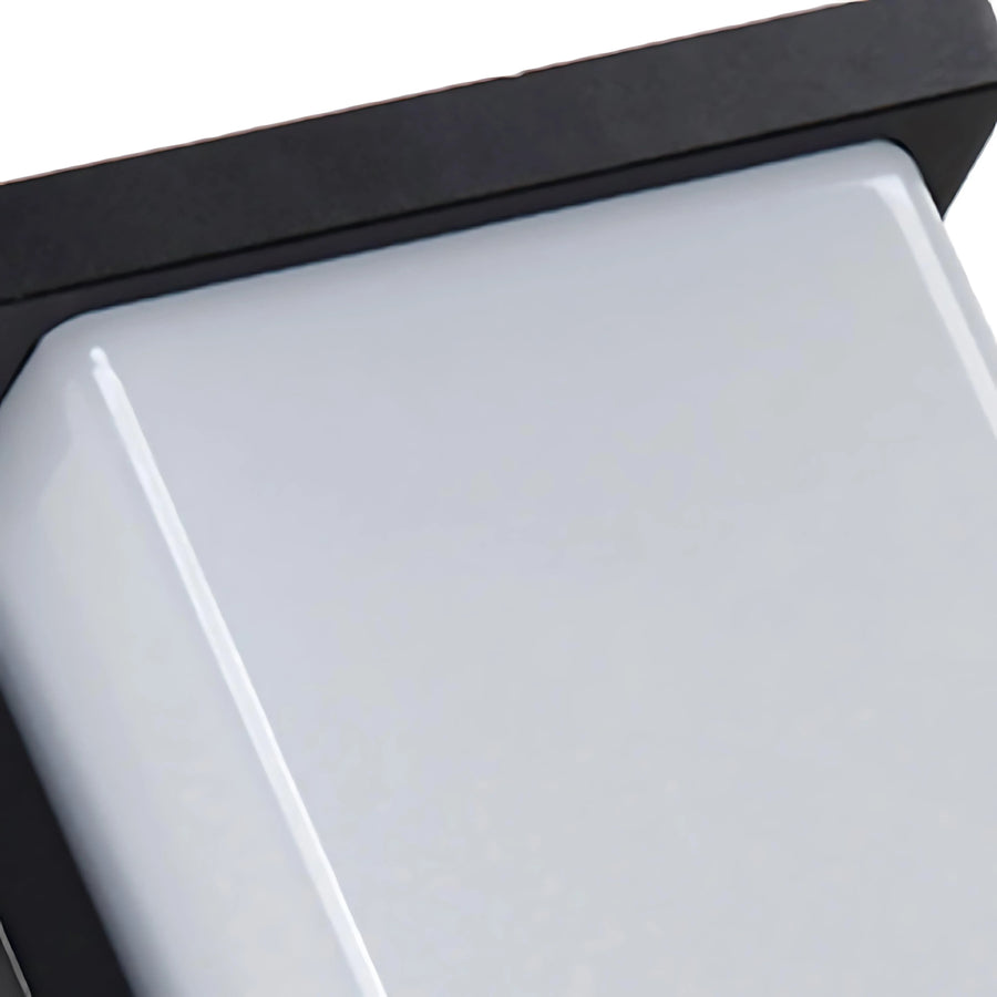 Rectangular Outdoor Wall Light | Black Frame, Opal Diffuser, IP65