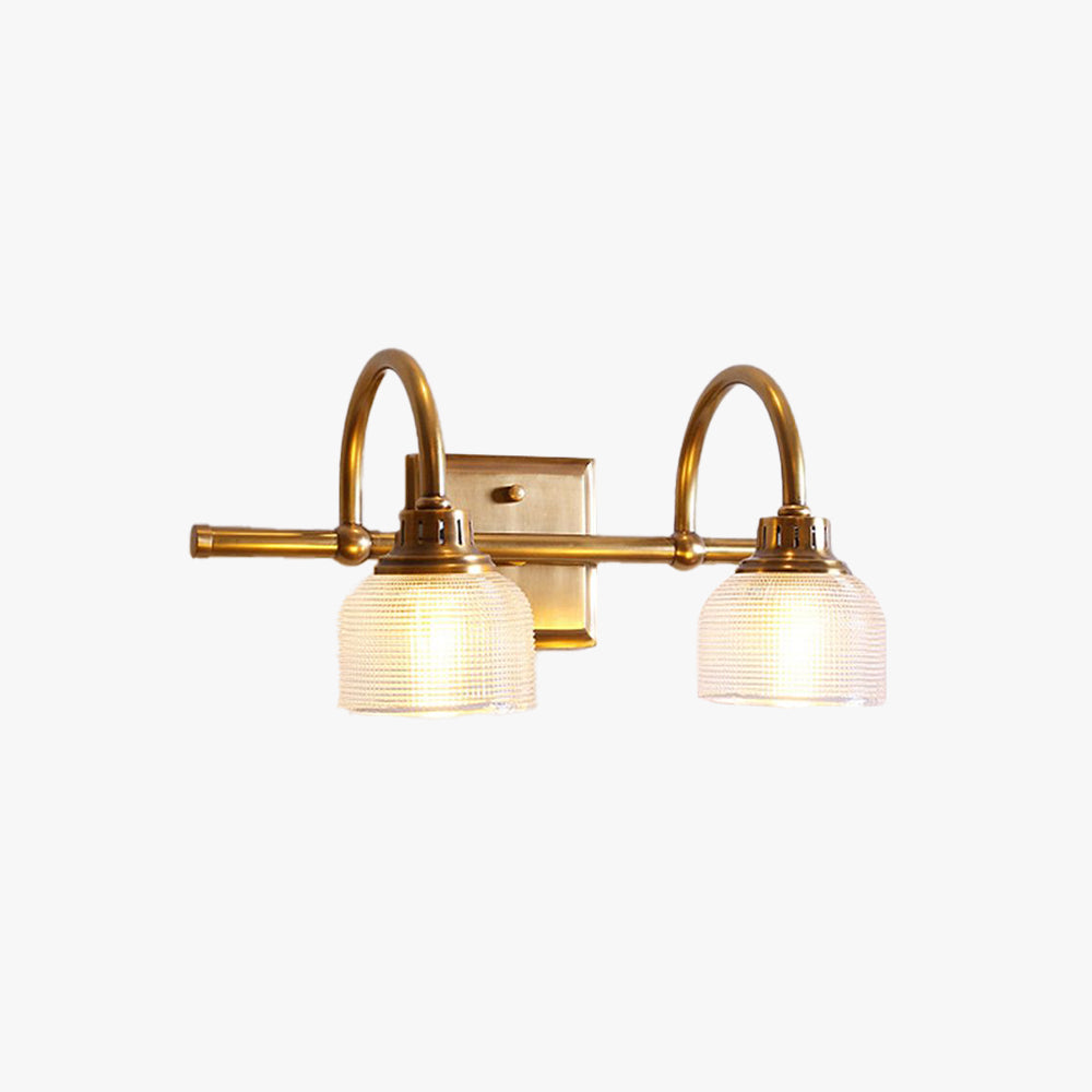 Antique brass prismatic glass vanity light
