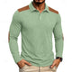 Men's Long-Sleeve Colour-Block Summer Polo Shirt – image 3