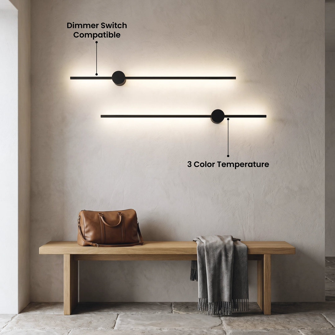 Slim LED Line Wall Light | Black, Rotatable, 60-120 cm