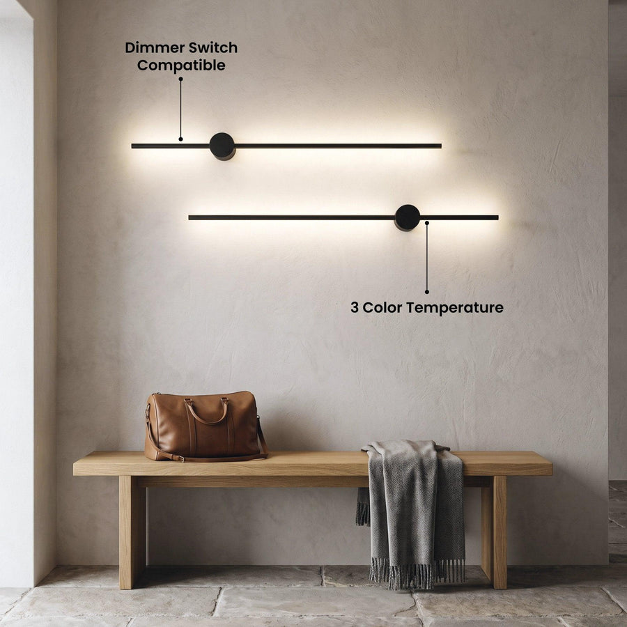 Slim LED Line Wall Light | Black, Rotatable, 60-120 cm