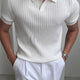 Men's Short-Sleeve Ribbed Open-Collar Summer Polo Shirt – image 6