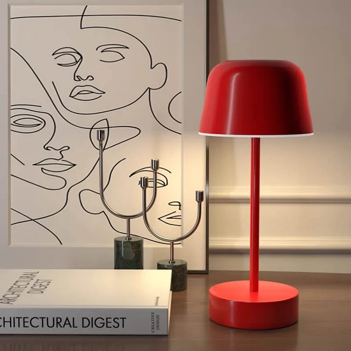 Metal Cone Cordless Table Lamp