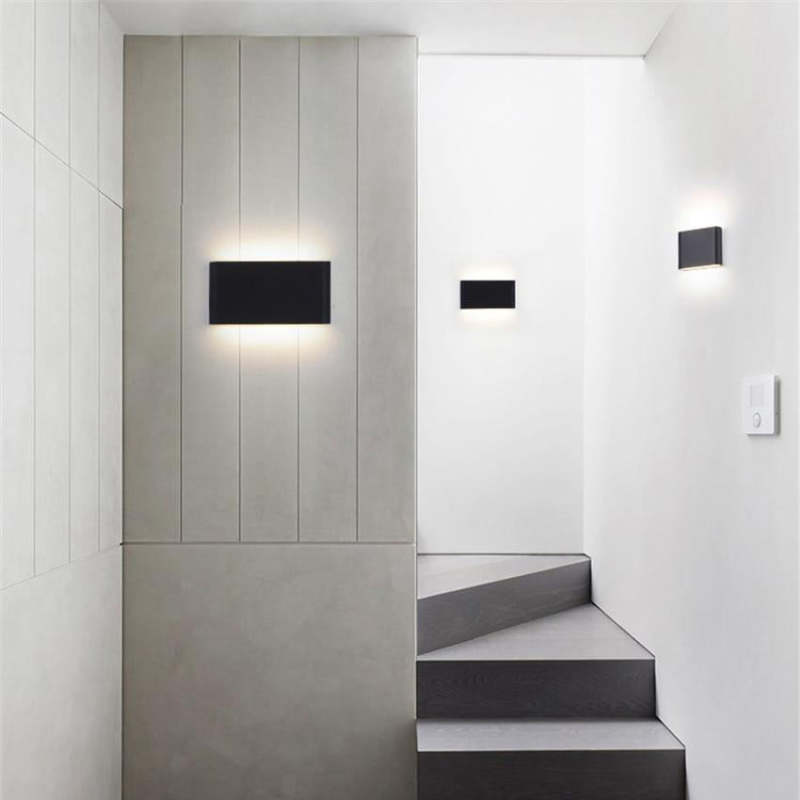 Slim Rectangular Outdoor Wall Light | Up and Down LED, Black or White
