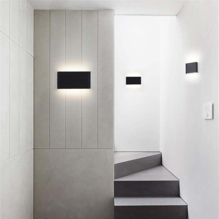 Slim Rectangular Outdoor Wall Light | Up and Down LED, Black or White