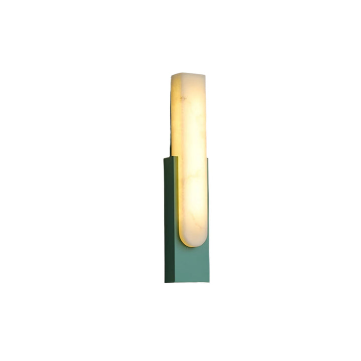 Modern Alabaster-Effect Brass Wall Sconce LED 1-Light