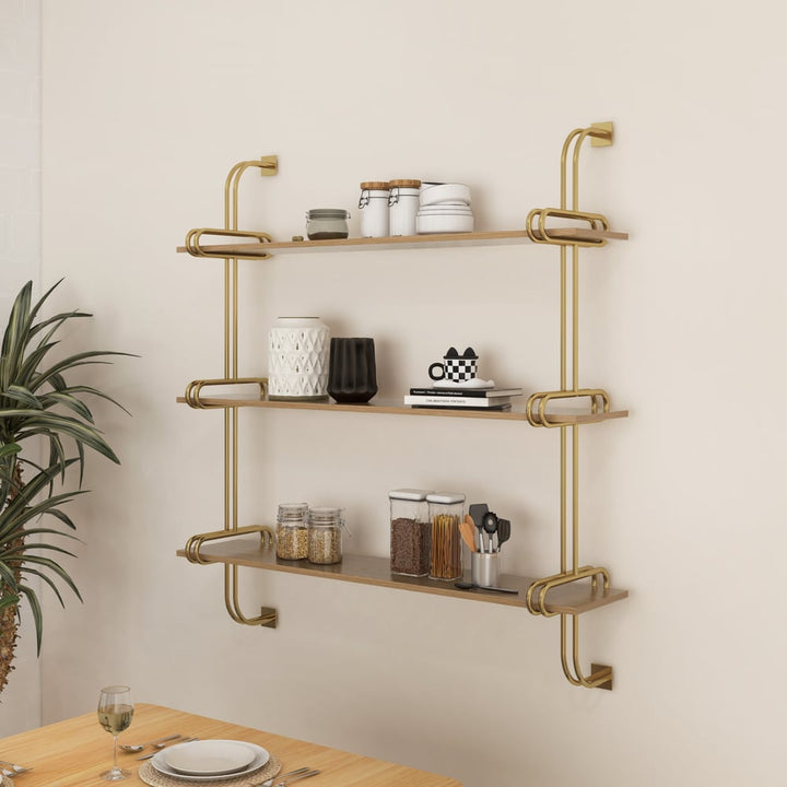 Three-Tier Floating Wall Shelves