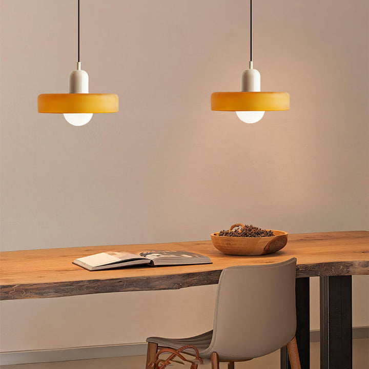 Bauhaus Colored Glass Pendant Light