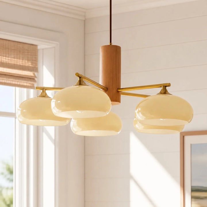 Bauhaus Opal Glass Chandelier