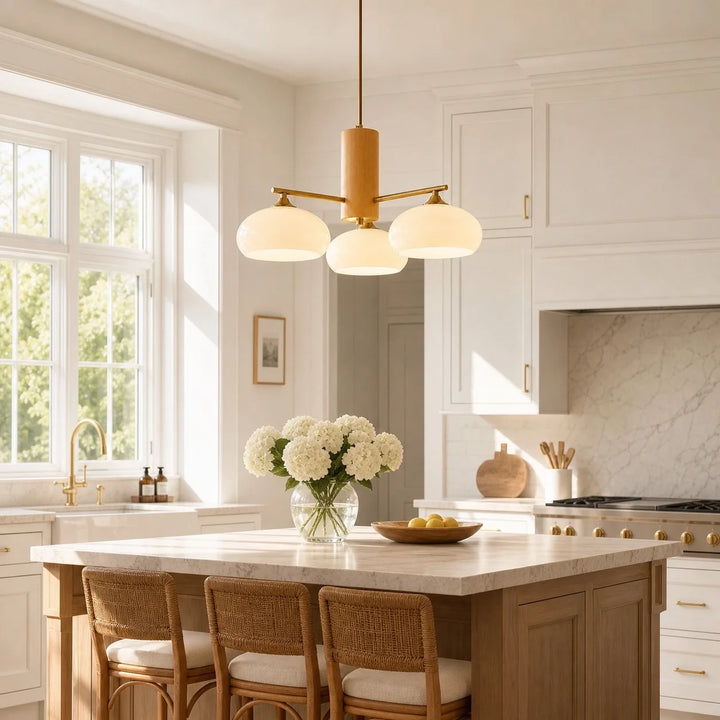 Bauhaus Opal Glass Chandelier