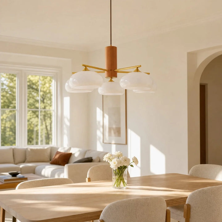 Bauhaus Opal Glass Chandelier