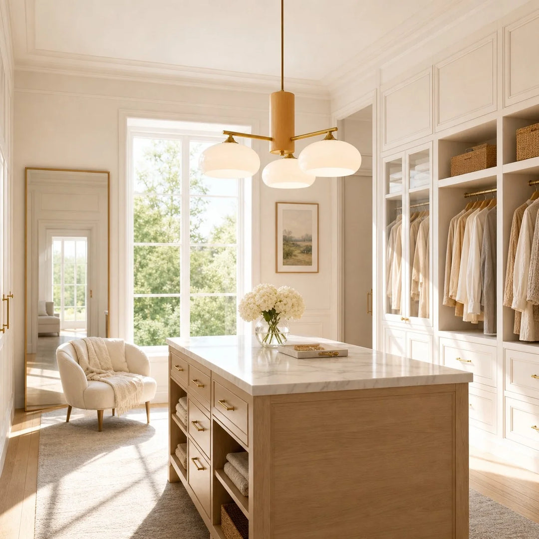 Bauhaus Opal Glass Chandelier